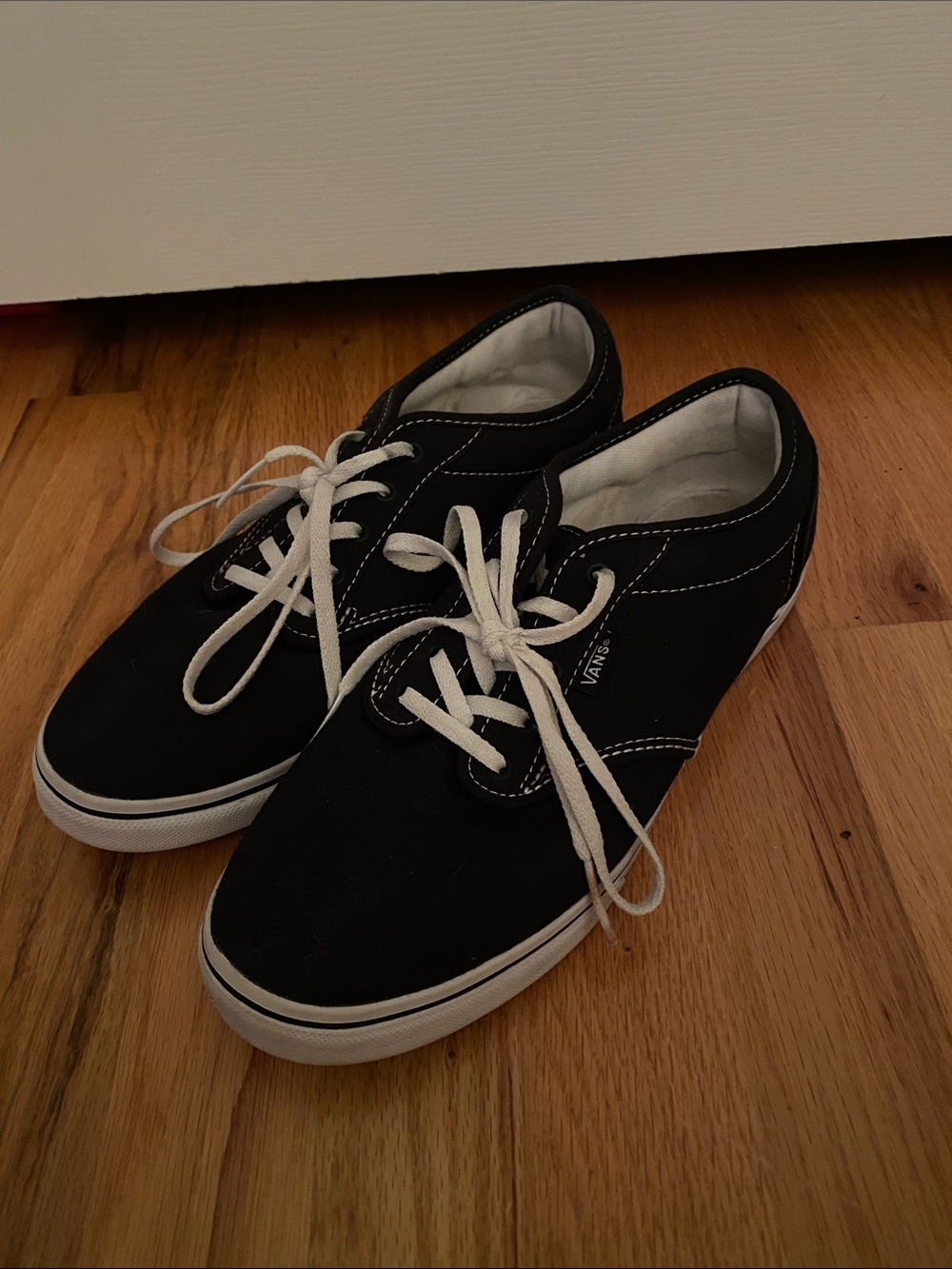 Vans Black Canvas Low-Top Sneakers with White Accents